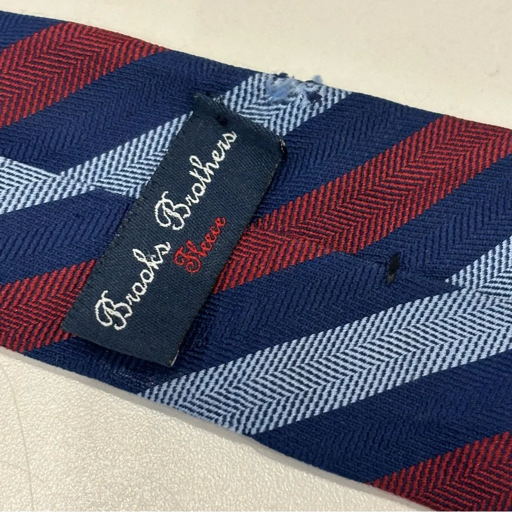 Brooks Brothers Kids Tie - Navy and Burgundy Stripes